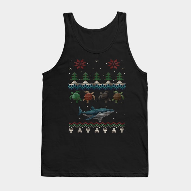 Ugly Ocean Christmas Sweater Tank Top by AnotheHero